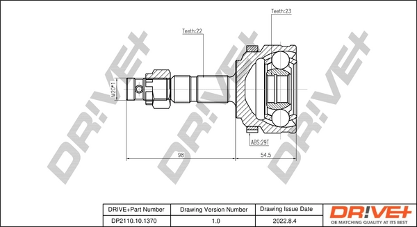 Joint Kit, drive shaft DP2110.10.1370