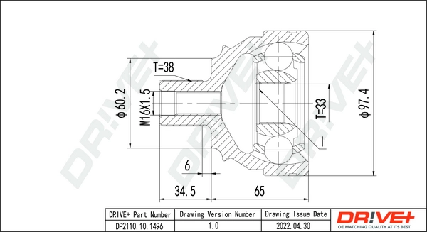Joint Kit, drive shaft DP2110.10.1496