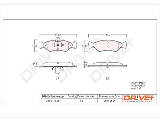 Brake Pad Set, disc brake DP1010.10.0841