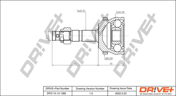 Joint Kit, drive shaft DP2110.10.1382
