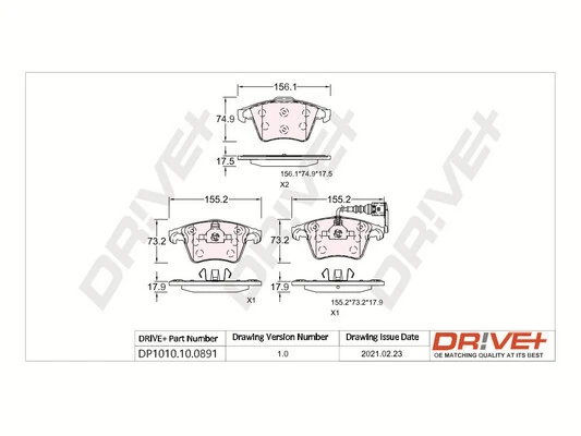 Brake Pad Set, disc brake DP1010.10.0891