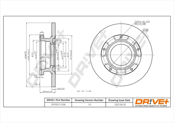 Brake Disc DP1010.11.1618