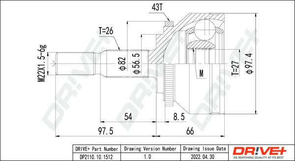 Joint Kit, drive shaft DP2110.10.1512
