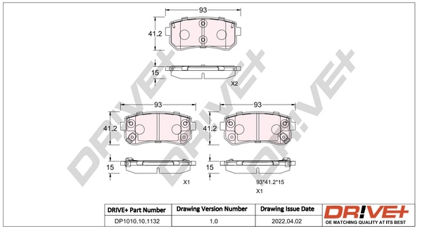 Brake Pad Set, disc brake DP1010.10.1132