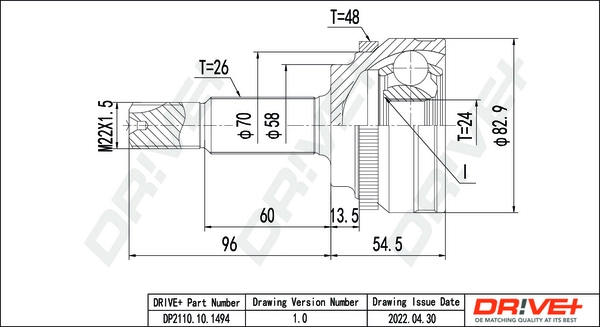 Joint Kit, drive shaft DP2110.10.1494