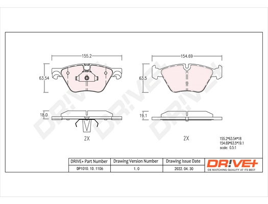 Brake Pad Set, disc brake DP1010.10.1106