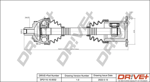 Drive Shaft DP2110.10.0032