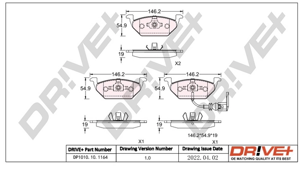 Brake Pad Set, disc brake DP1010.10.1164