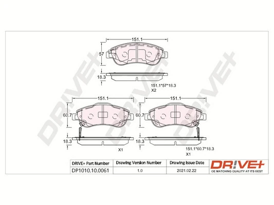 Brake Pad Set, disc brake DP1010.10.0061