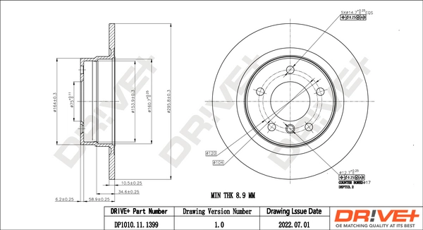 Brake Disc DP1010.11.1399