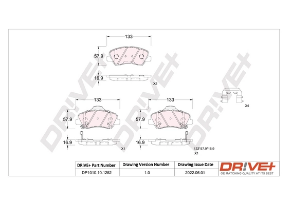 Brake Pad Set, disc brake DP1010.10.1252