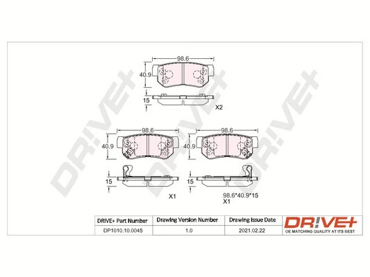 Brake Pad Set, disc brake DP1010.10.0045