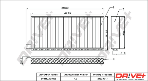 Filter, cabin air DP1110.12.0368