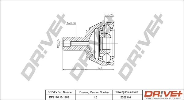 Joint Kit, drive shaft DP2110.10.1209