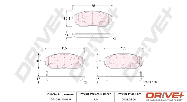Brake Pad Set, disc brake DP1010.10.0137