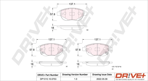 Brake Pad Set, disc brake DP1010.10.0753