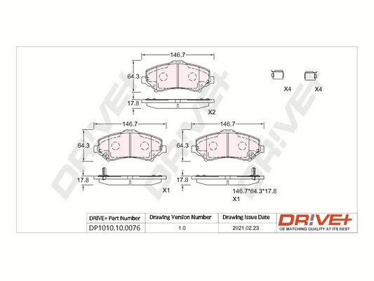 Brake Pad Set, disc brake DP1010.10.0076