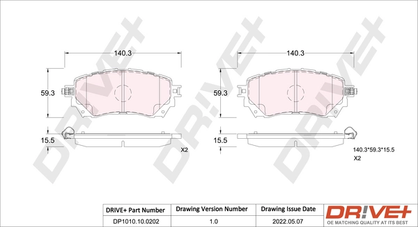 Brake Pad Set, disc brake DP1010.10.0202