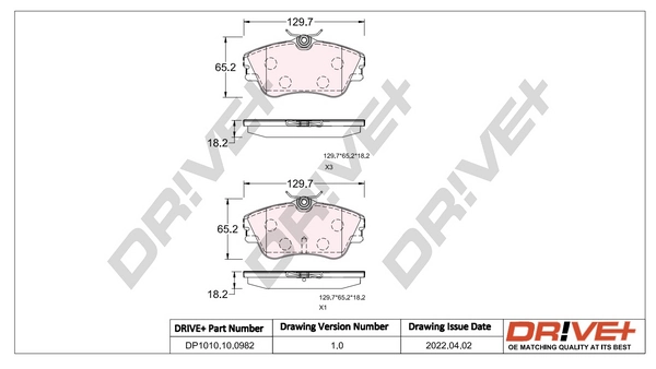 Brake Pad Set, disc brake DP1010.10.0982