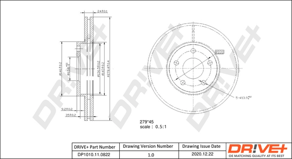 Brake Disc DP1010.11.0822