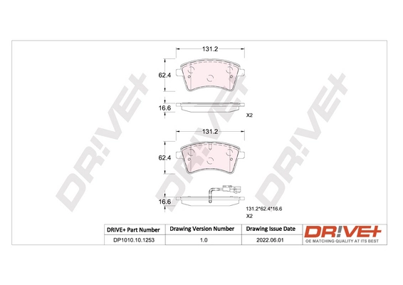 Brake Pad Set, disc brake DP1010.10.1253