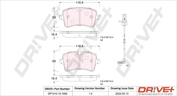 Brake Pad Set, disc brake DP1010.10.1082