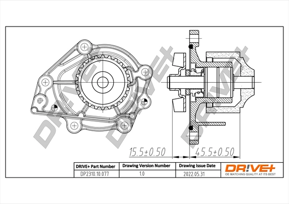 Water Pump, engine cooling DP2310.10.077