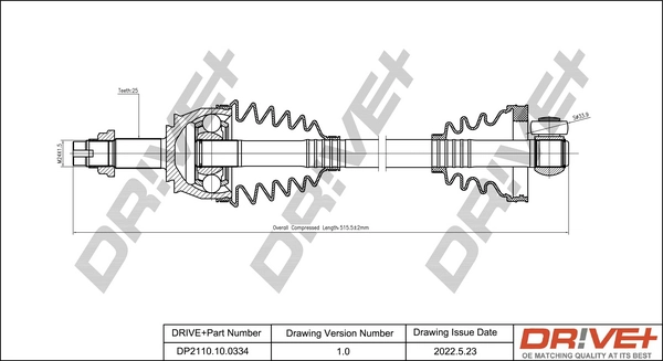 Drive Shaft DP2110.10.0334