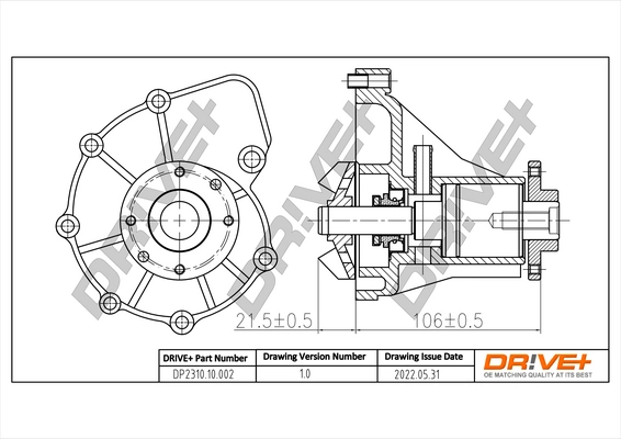 Water Pump, engine cooling DP2310.10.002
