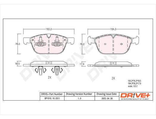 Brake Pad Set, disc brake DP1010.10.0311