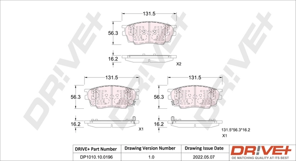 Brake Pad Set, disc brake DP1010.10.0196