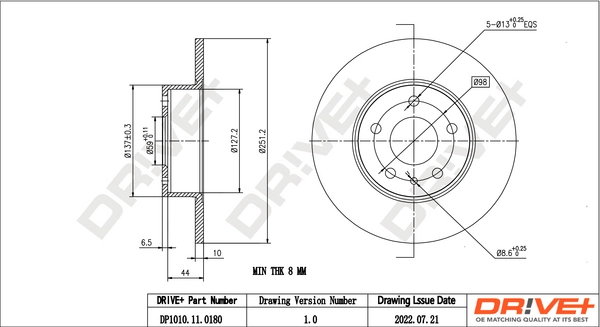Brake Disc DP1010.11.0180
