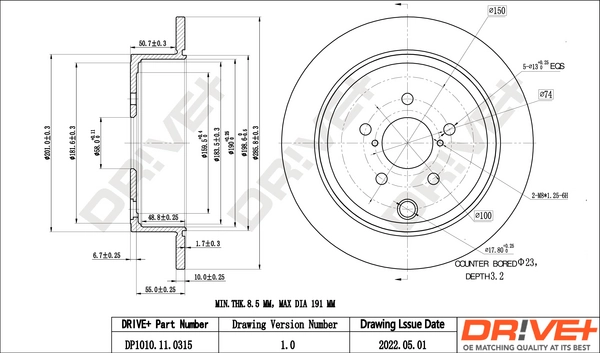 Brake Disc DP1010.11.0315
