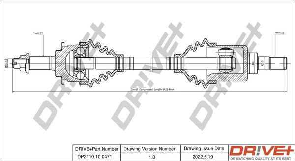 Drive Shaft DP2110.10.0471