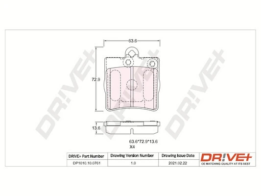 Brake Pad Set, disc brake DP1010.10.0761