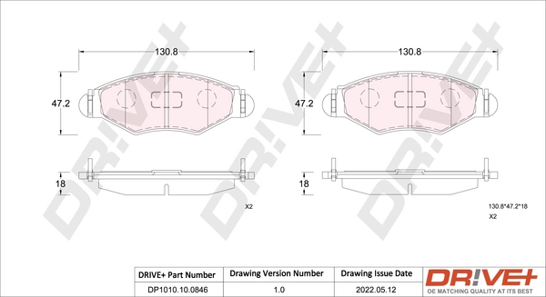 Brake Pad Set, disc brake DP1010.10.0846