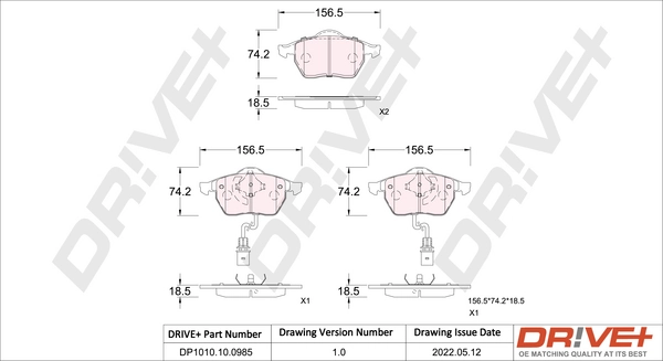 Brake Pad Set, disc brake DP1010.10.0985
