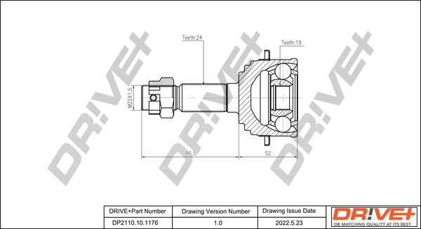 Joint Kit, drive shaft DP2110.10.1176