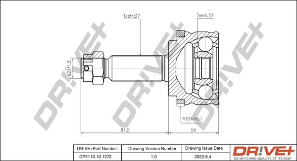 Joint Kit, drive shaft DP2110.10.1272