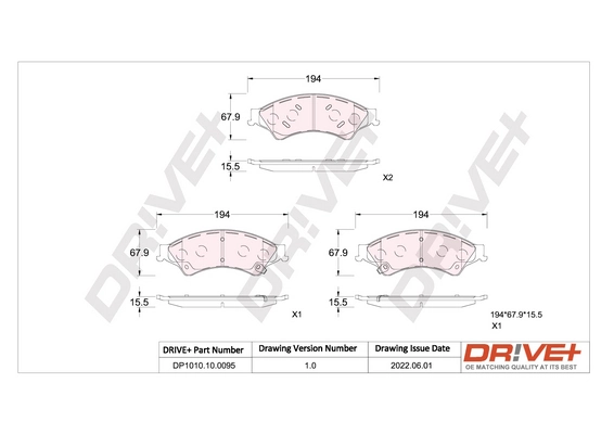 Brake Pad Set, disc brake DP1010.10.0095