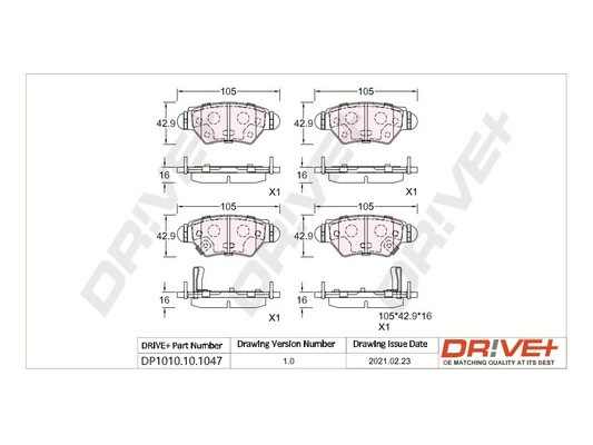 Brake Pad Set, disc brake DP1010.10.1047