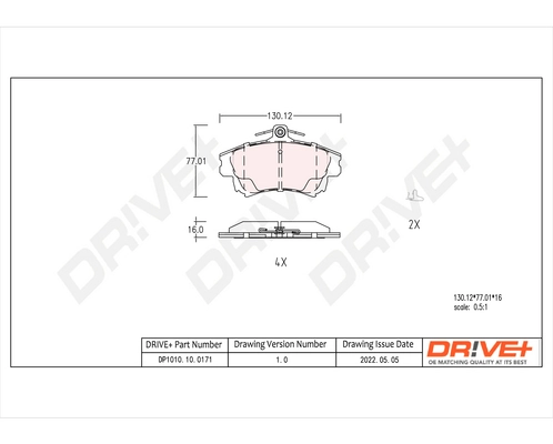 Brake Pad Set, disc brake DP1010.10.0171