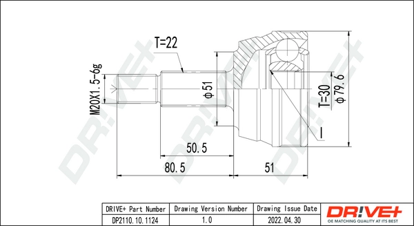 Joint Kit, drive shaft DP2110.10.1124