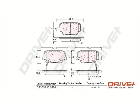 Brake Pad Set, disc brake DP1010.10.0376