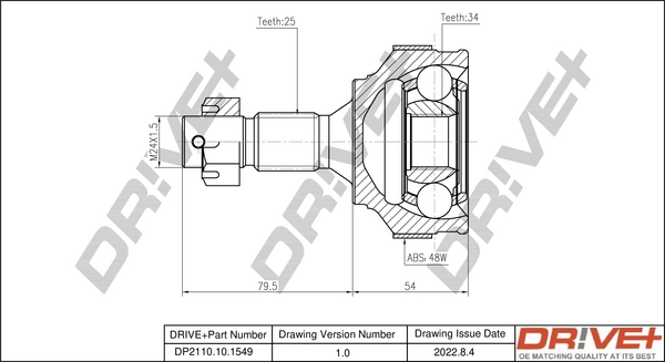 Joint Kit, drive shaft DP2110.10.1549