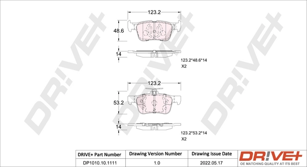 Brake Pad Set, disc brake DP1010.10.1111