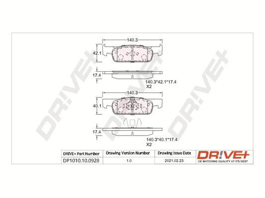 Brake Pad Set, disc brake DP1010.10.0928