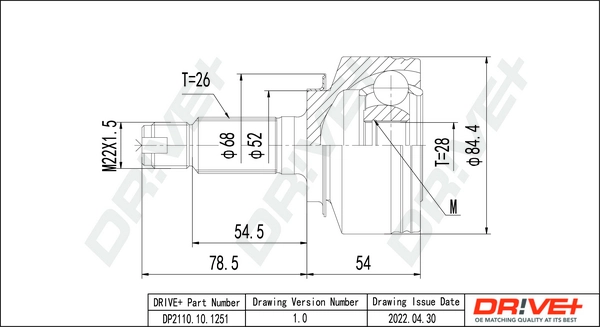 Joint Kit, drive shaft DP2110.10.1251