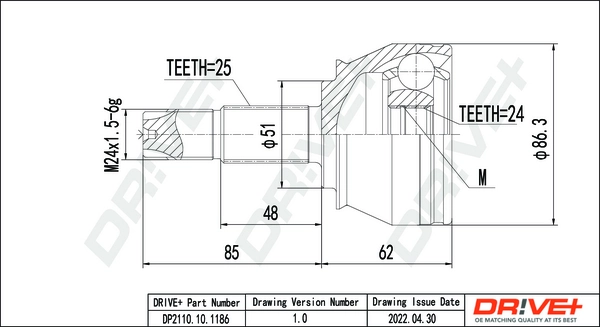 Joint Kit, drive shaft DP2110.10.1186