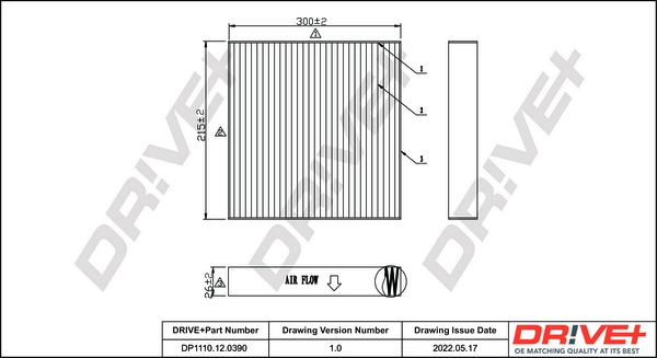 Filter, cabin air DP1110.12.0390